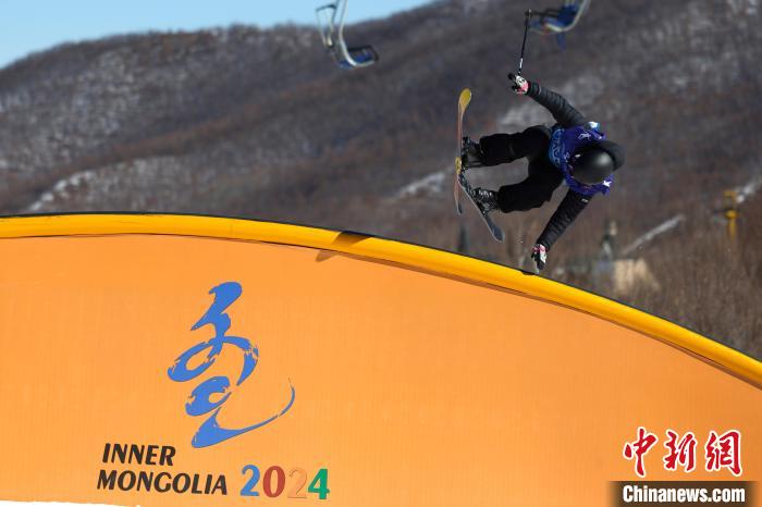 十四冬自由式滑雪坡面障碍技巧决赛：何金博逆